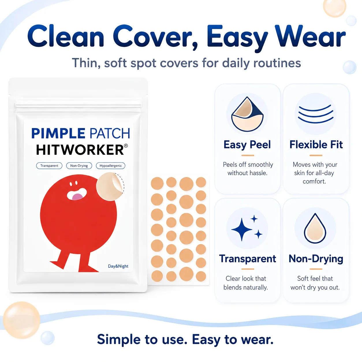 360/720 Round Acne Patches with Skin Tone, Alcohol-Free, Odorless, Water-Based Gel Material for Deep Cleaning and Acne Removal