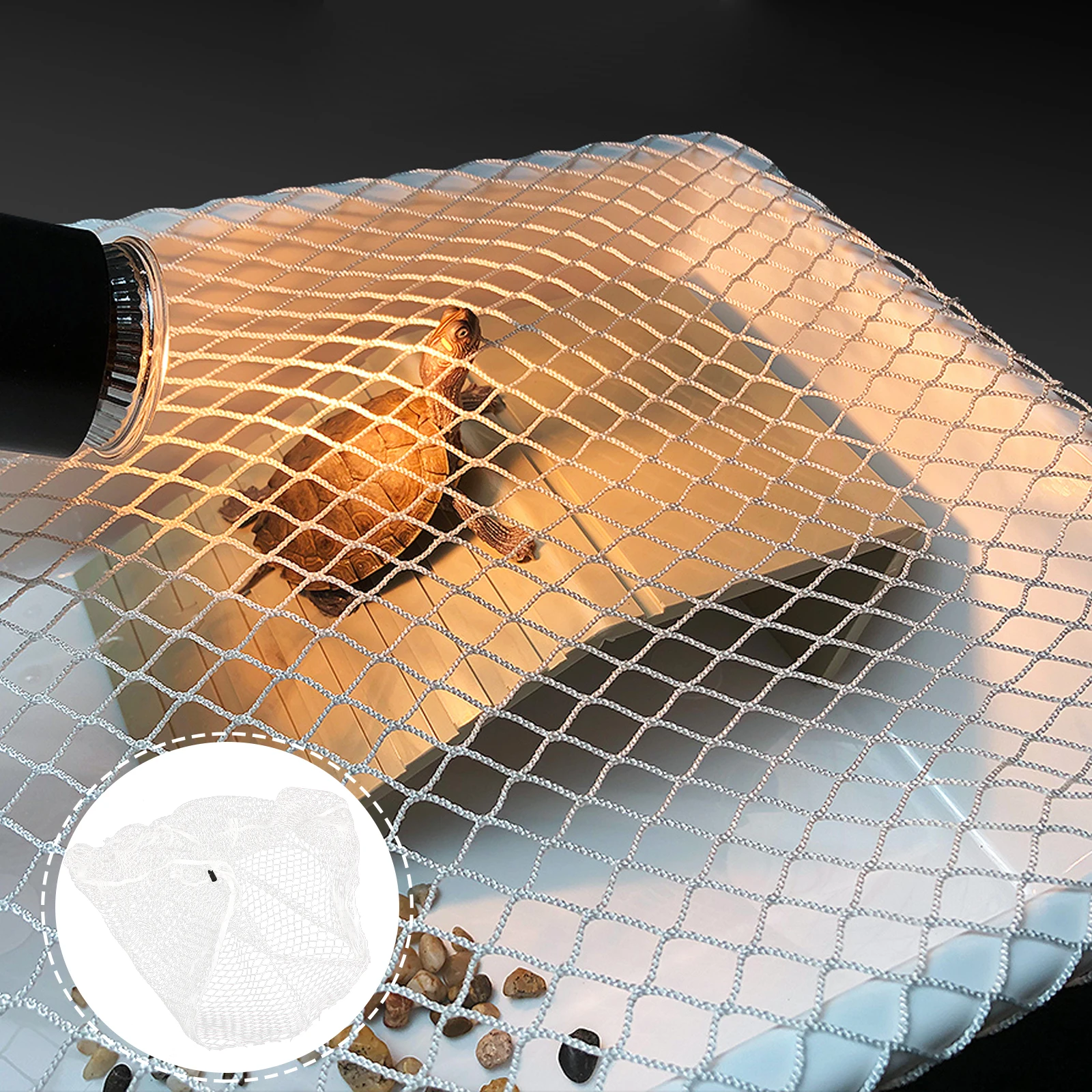 

Anti-escape Net Aquarium Turtle Tank Mesh Cover Anti-jump Protective White Fish Netting for Cage Nets