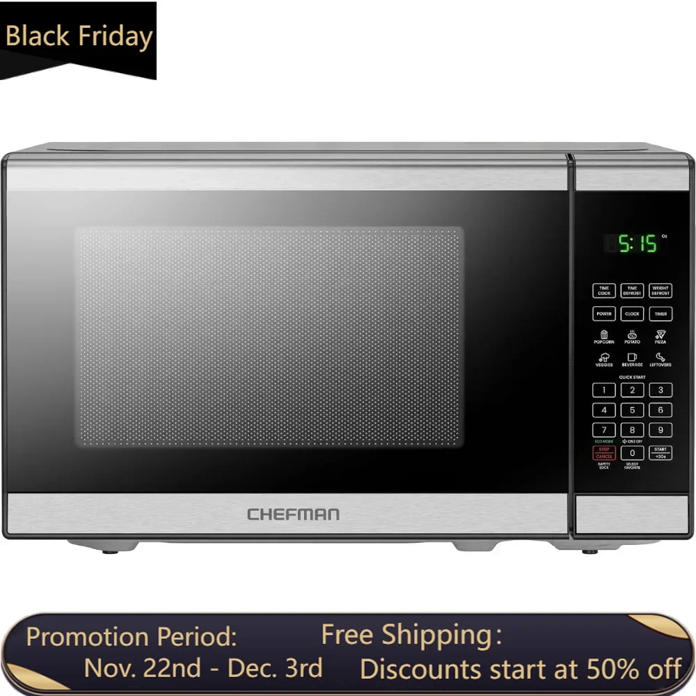 Desktop microwave oven 0.7 cubic feet stainless steel microwave oven 700 watts, with 10 power levels and mute function