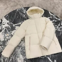 Overcoat 2025 Winter Fashion Warm Hooded Down Jacket High Quality White Duck Down Solid Color Women Down Jacket Thick Women H112
