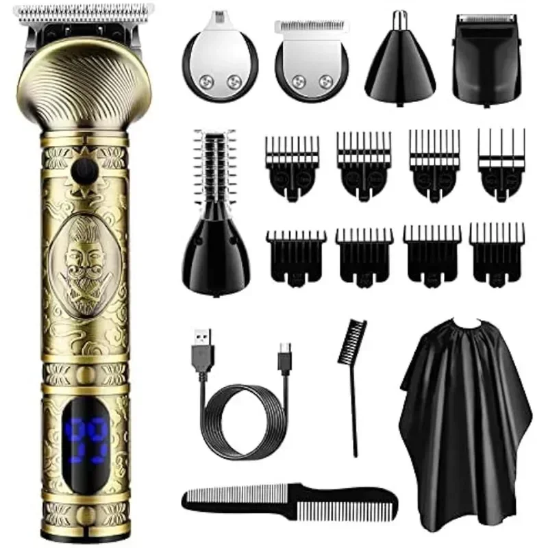 Beard Trimmer for Men Hair Clipper Trimmer 6 in 1 Beard Grooming Kit Electric Shavers Hair Cutting Razor LED Men Gift