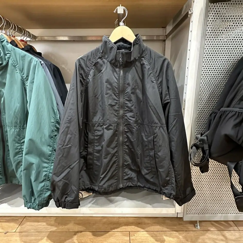 Mens Fashion Stand Collar Jacket Waterproof Windproof Outerwear Autumn Casual Urban Style Solid Color Zip Up Coat