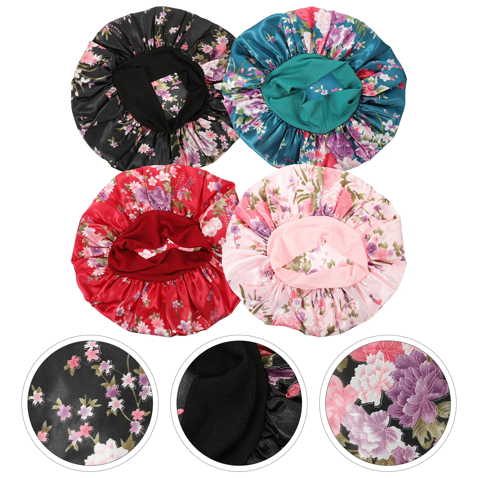 

3 Pcs Waterproof Shampoo Cap Hats Hair for Shower Womens Caps Reusable Satin Lined Women's