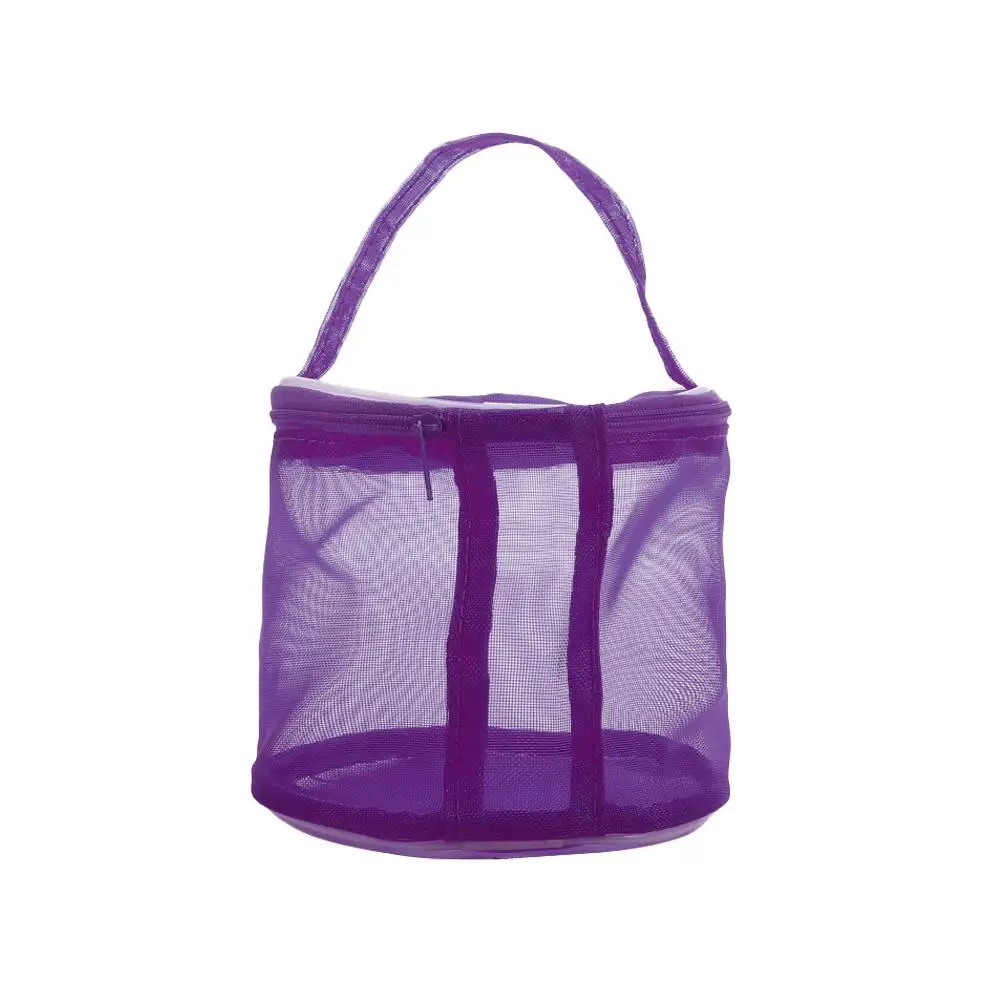 Bolsa de almacenamiento de hilo transparente con diseño de malla hueca, para tejer, ganchillo, organización de accesorios de costura, práctica mano X9K1