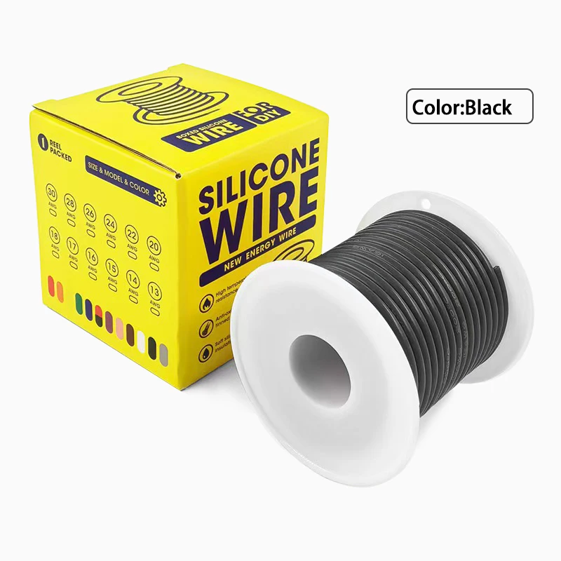 

Силиконовый провод в штучной упаковке, термостойкий, гибкий, 30/28/26/24/22/20/18/16AWG, многожильный кабель, электрическая луженая медь, аудиосвет «сделай сам»
