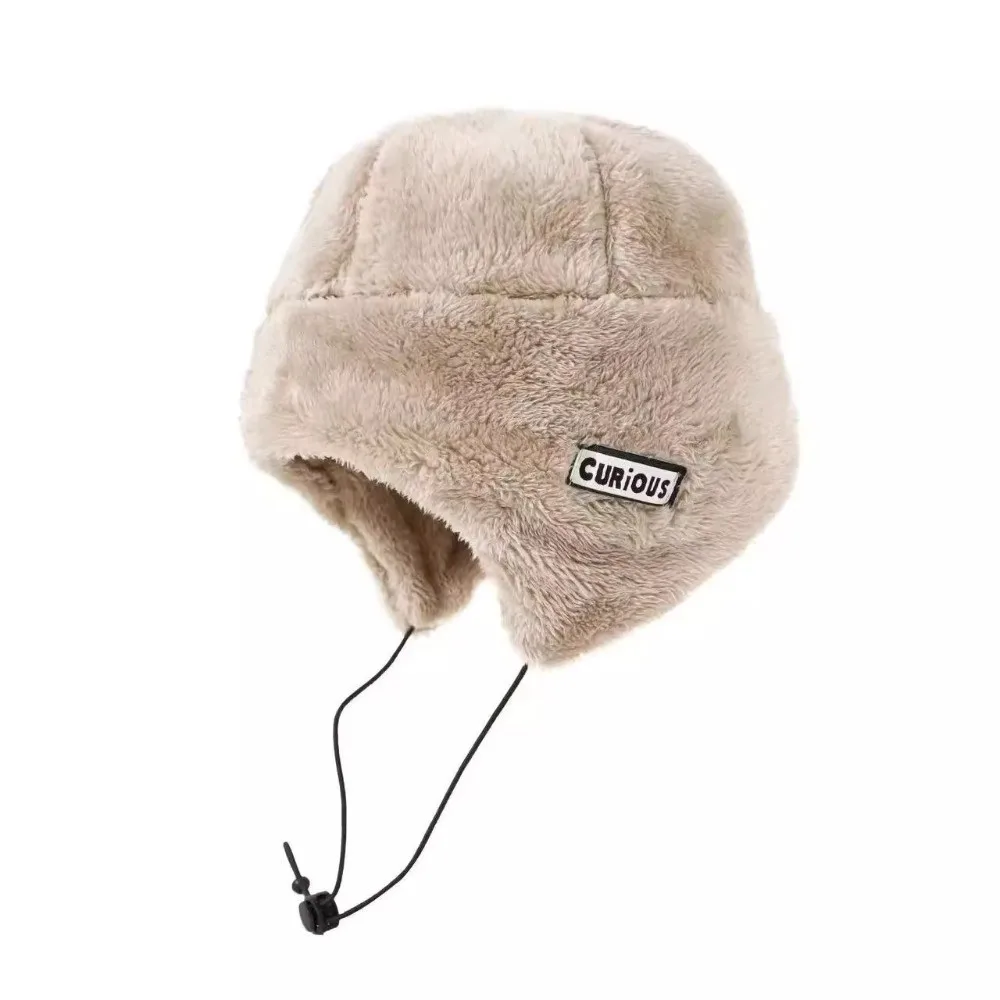 

New Cute Bear Integrated Hat Scarf Set Fluffy Fur Windproof Pullover Cap Warm Coldproof Hooded Hat Outdoor Sports