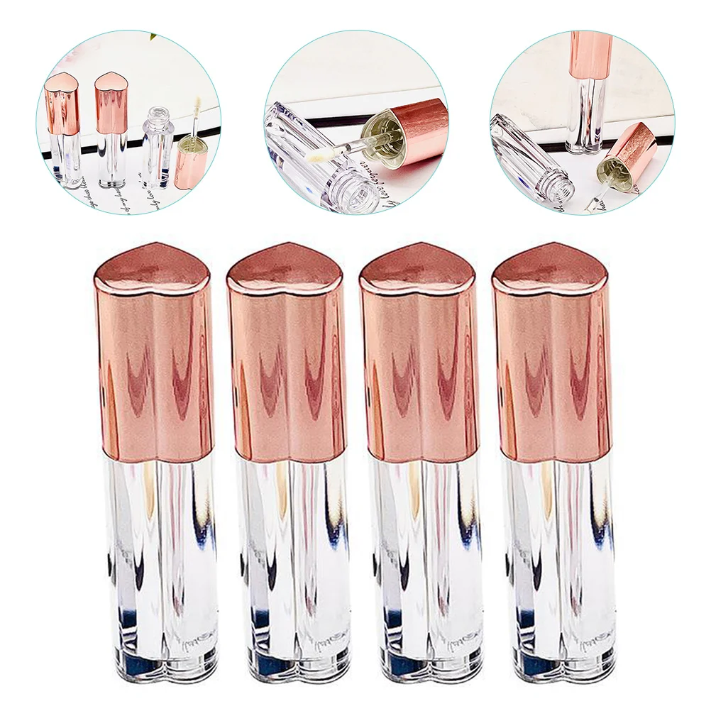 

4 Pcs Lip Gloss Empty Tint Small Holder Lipsticks Containers Filling DIY Tube Hollow Color