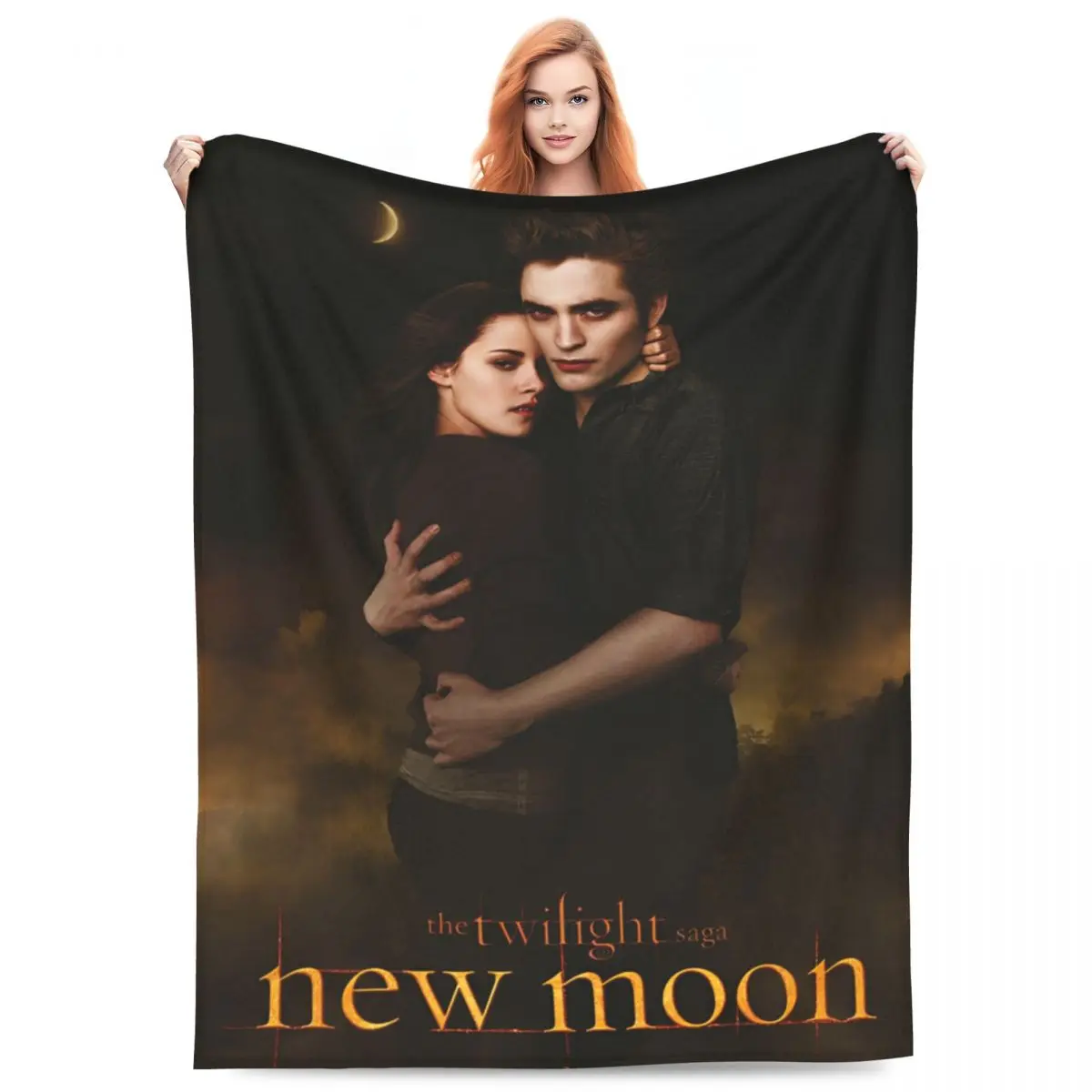 

The Twilight Saga Blanket Coral Fleece PlushBella and Edward Multifunction Soft Throw Blankets for Sofa Outdoor Plush Thin Quilt