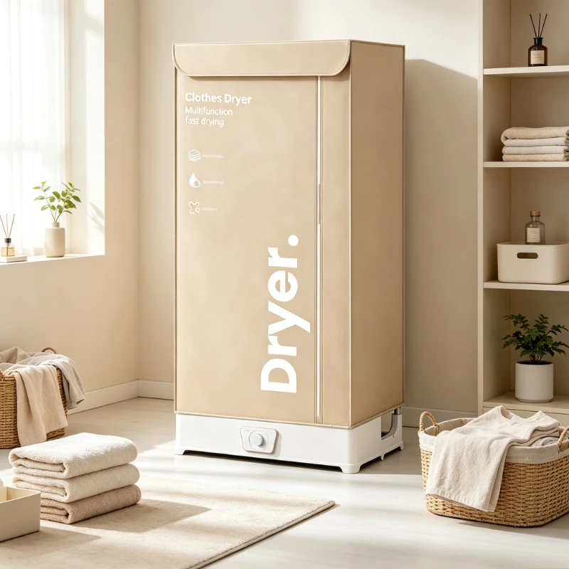 Foldable Clothes Dryer 1000W Wardrobe 180 Min Timer Double Layer Rack for Home Apartment Laundry Garment Drying Use 의류 건조기