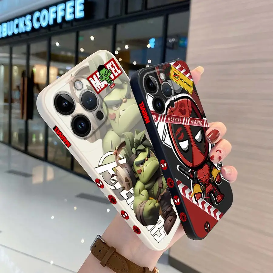 เคสโทรศัพท์ Marvel ลายการ์ตูนสไปเดอร์แมนสำหรับ iPhone XS MAX 12 MINI 13 Pro SE 11 XR 8 7 15 PLUS 14PROMAX TPU เคสนิ่มทำจากซิลิโคน