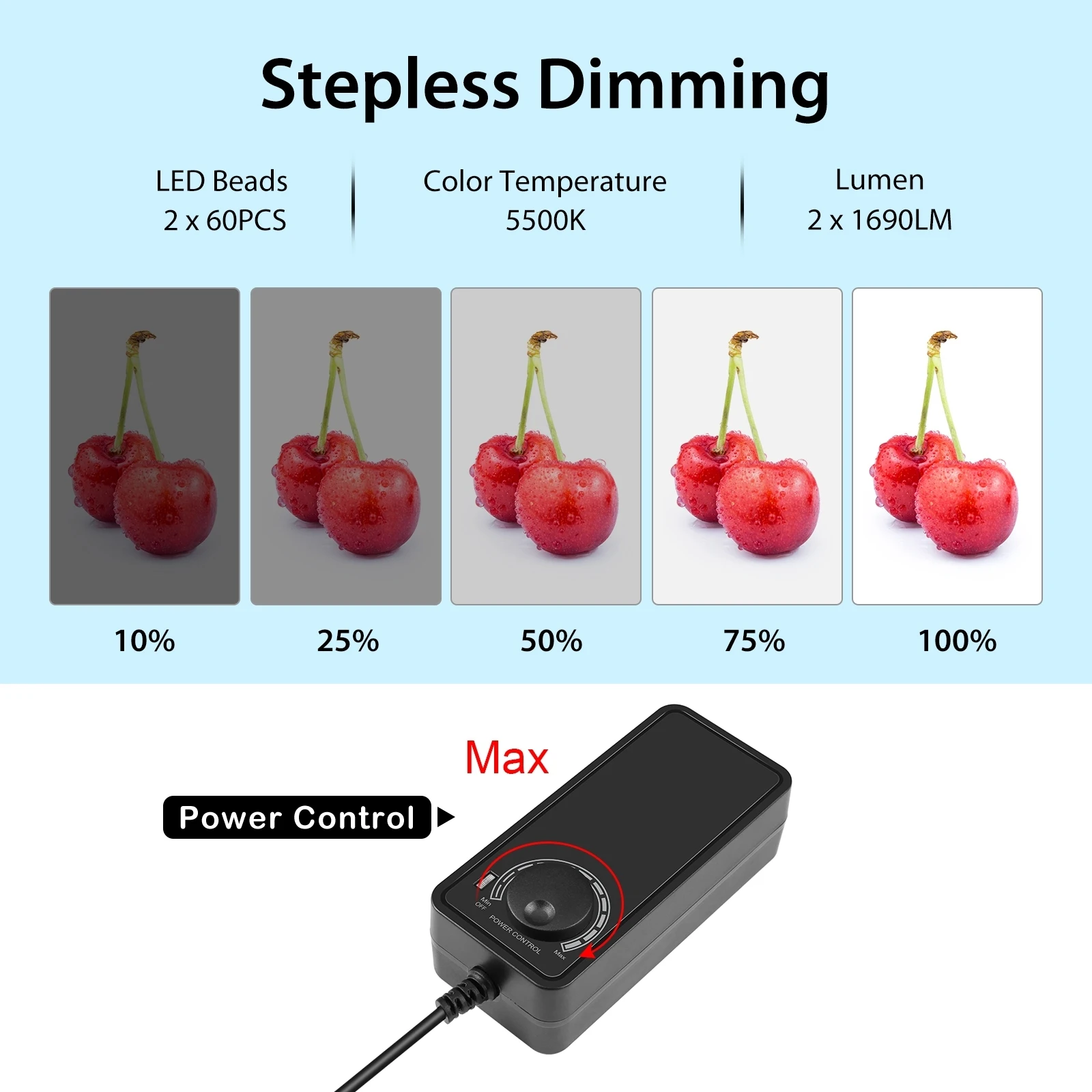 PULUZ kotak Studio foto portabel, Kit tenda fotografi 36W cahaya putih LED 5500K bisa diredupkan dengan 6 latar belakang 60cm