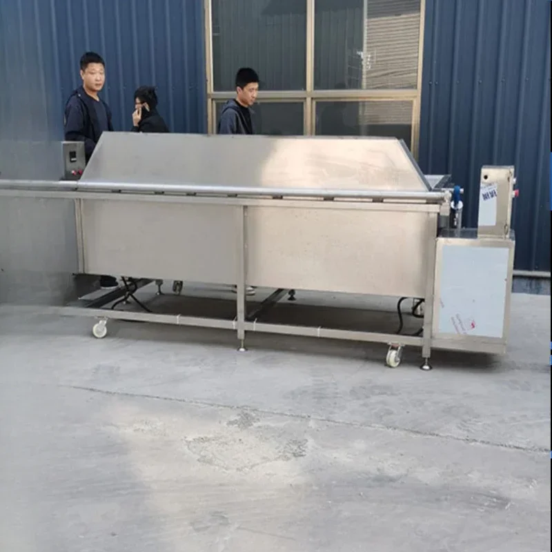 Automatic frying machine Automatic discharge Tiger skin chicken feet frying machine Square meat products fryer