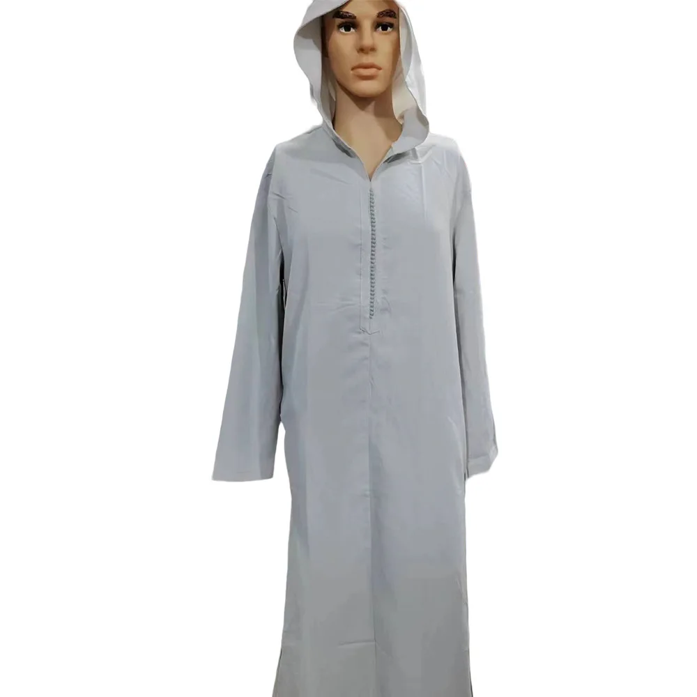 Arabian Long Hooded Ethnic Clothing Robe Men's Cross-Border New Sle Middle-Aged Casual Wear Other Material 00%