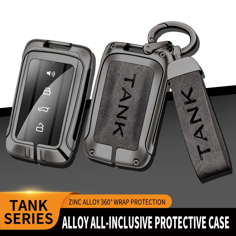 

Zinc Alloy Leather Car Smart Remote Key Case Cover Shell Bag For Great Wall GWM WEY Tank 300 500 Keyless Keychain Accessories