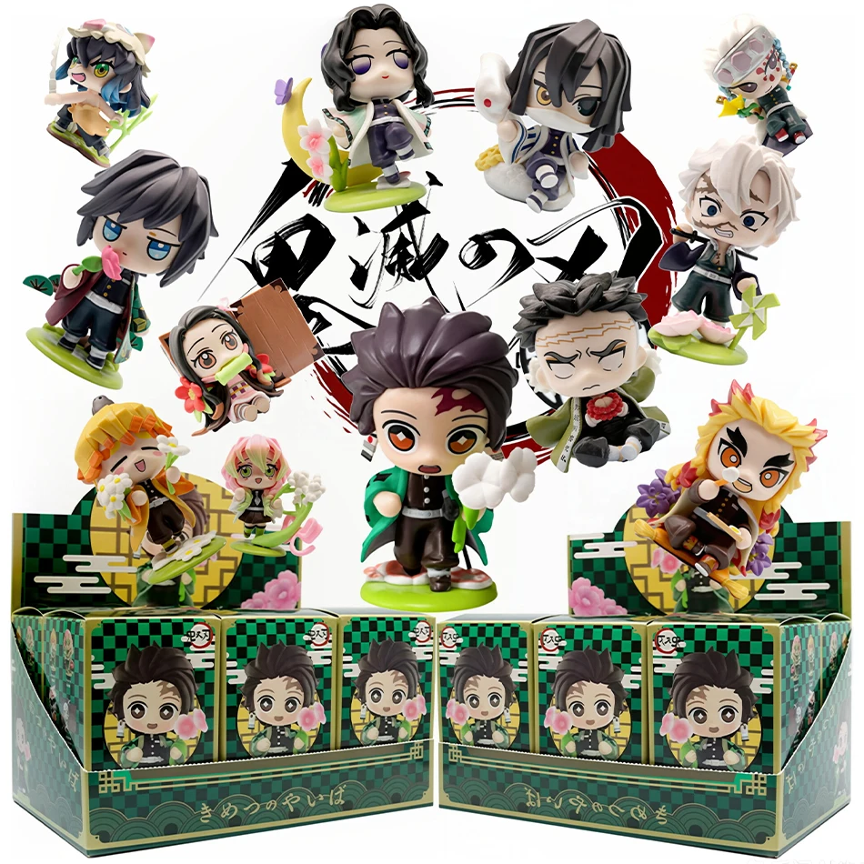 

New Model Demon Slayer Tanjiro Kamado Nezuko anime cartoon figure blind box creative statue model ornament surprise gift box