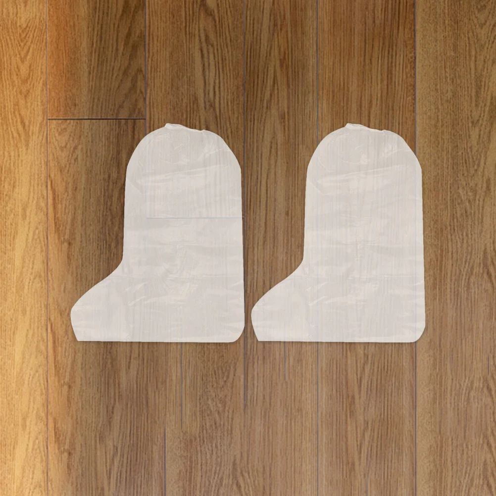 

20Pcs Disposable Waterproof Rain Shoe Covers Thickened Long Boot Covers Drawstring Closure Non Slip Overshoes for Hiking Cycling