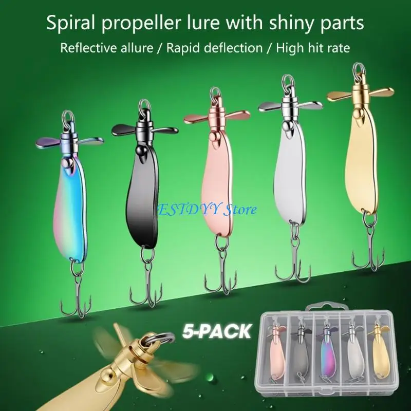 G6DE Fishing Spoons Lures Metal Construction Hook Baits Trouts Casting Spinner Baits