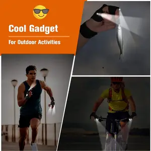 LED gloves without fingers for men and women, waterproof, durable, outdoor, night fishing, bait, cycling, running, flashlight 10 Main Sales Half Water Sales - №4