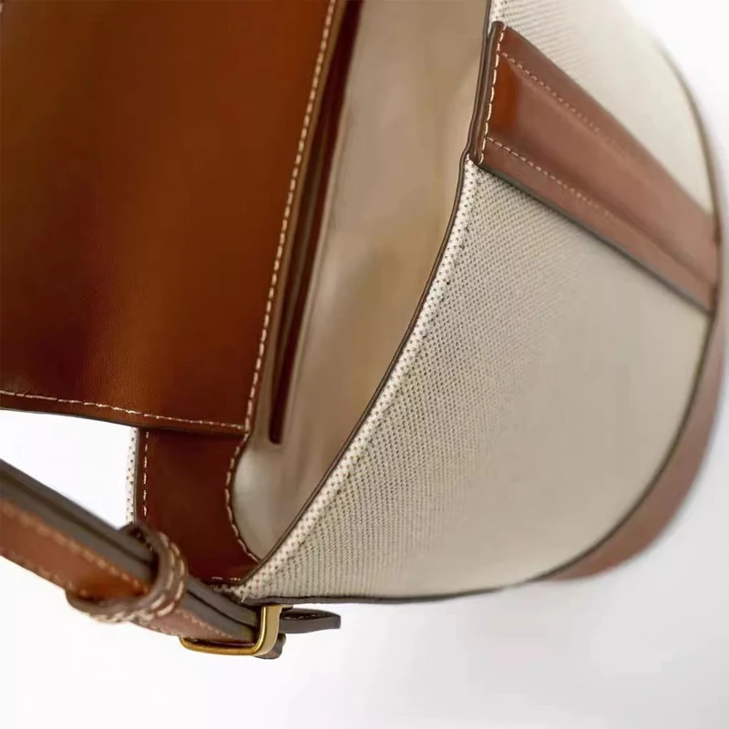 Fashion Canvas Bucket Bags Designer Women Shoulder Bag Luxury Pu Leather Patchwork Crossbody Bags Large Capacity Tote Purse 2024