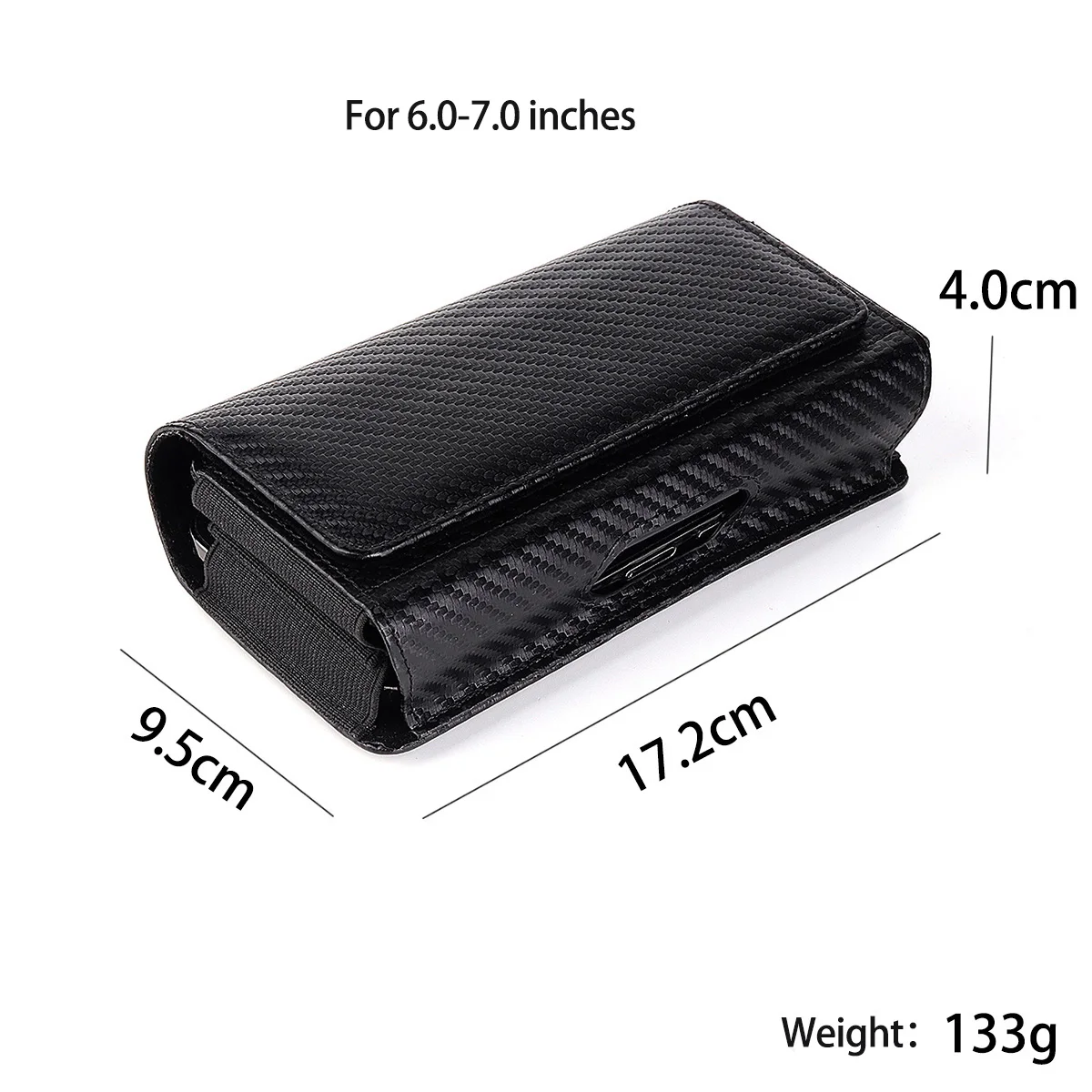 Carbon Fiber Pattern Universal Double Layer Phone Bag Case Pouch for 6 -7\