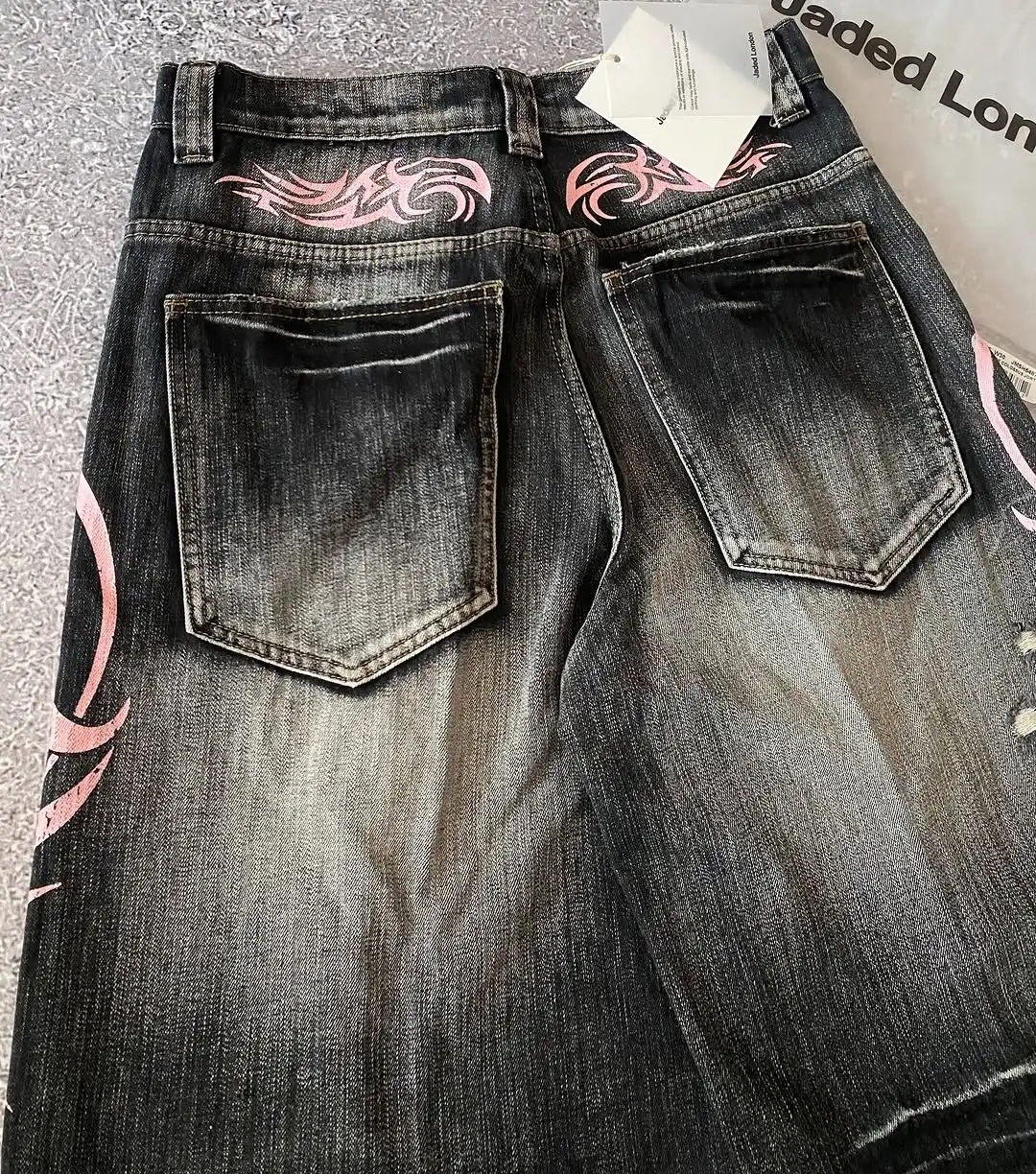 Y2k marca na moda denim shorts borlas design vintage shorts feminino rua hip hop moda harajuku punk cintura alta calças de perna larga