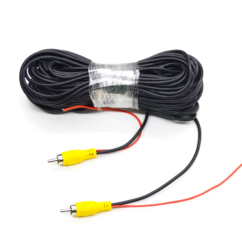 Auto Achteruitrijcamera RCA Draad 6m 10m 15m 20m Video Kabel Voor Voertuig Reverse Multimedia monitor Uitbreiding AV Cord Medeplichtige