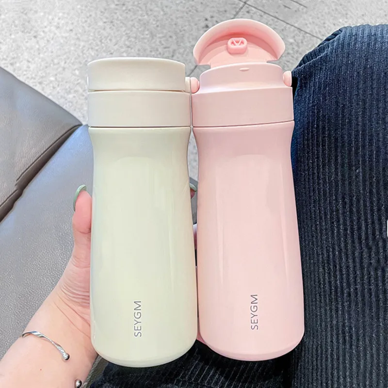 500ml Fashion Coffee Mug Double Stainless Steel Thermos Mug Leak-Proof Vacuum Flask Thermal Water Bottle Tumbler