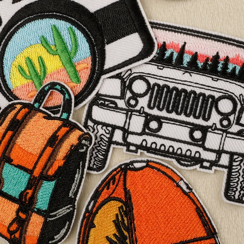 Camera backpack Jeep Patch,Bicycle Iron On Embroidered Patches for Jackets Backpacks Caps Hats Bags Clothing