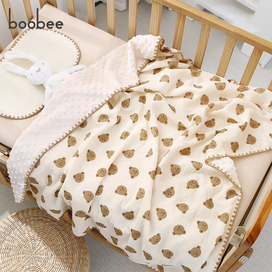 قطعة واحدة من بطانية فائقة النعومة ومريحة، لحاف صغير مهدئ لحديثي الولادة، بطانية صغيرة ثلاثية الأبعاد، مناسبة استخدام متعددة الوظائف وعالمية لجميع المواسم، هدية مثالية لاستحمام الطفل للأطفال.