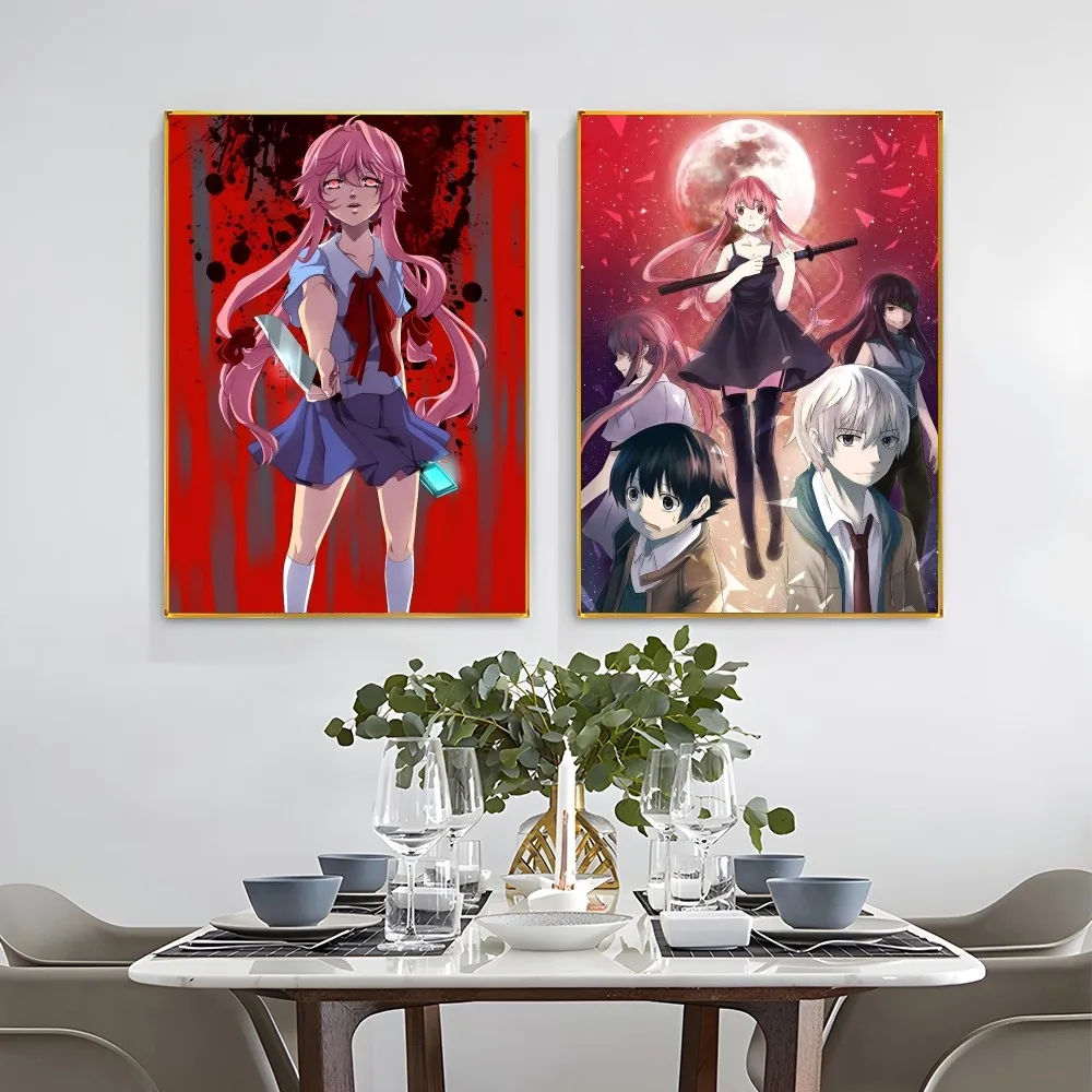 1PC The Future Diary Poster Self-adhesive Art Waterproof Paper Sticker Coffee House Bar Room Wall Decor