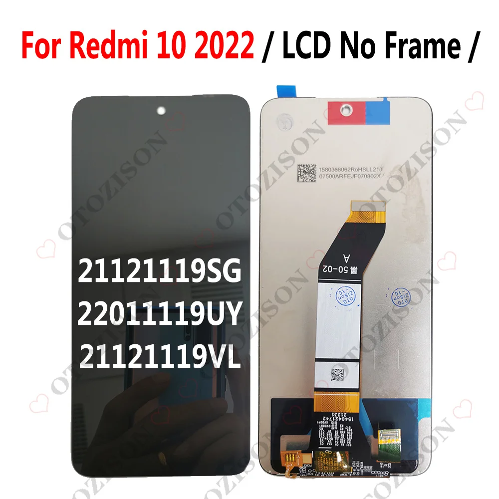 Per Xiaomi Redmi 10 2022 21121119SG Display LCD muslimex con cornice Touch Screen 10 Prime 22011119TI LCD Digitizer Assembly