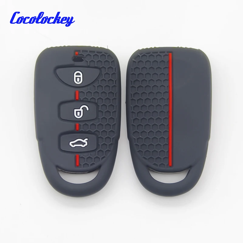 

Cocolockey силиконовый чехол для ключей от машины для Hyundai Sonata Elantra Accent Genesis Veloster 3-кнопочный пульт дистанционного управления 2 шт./лот