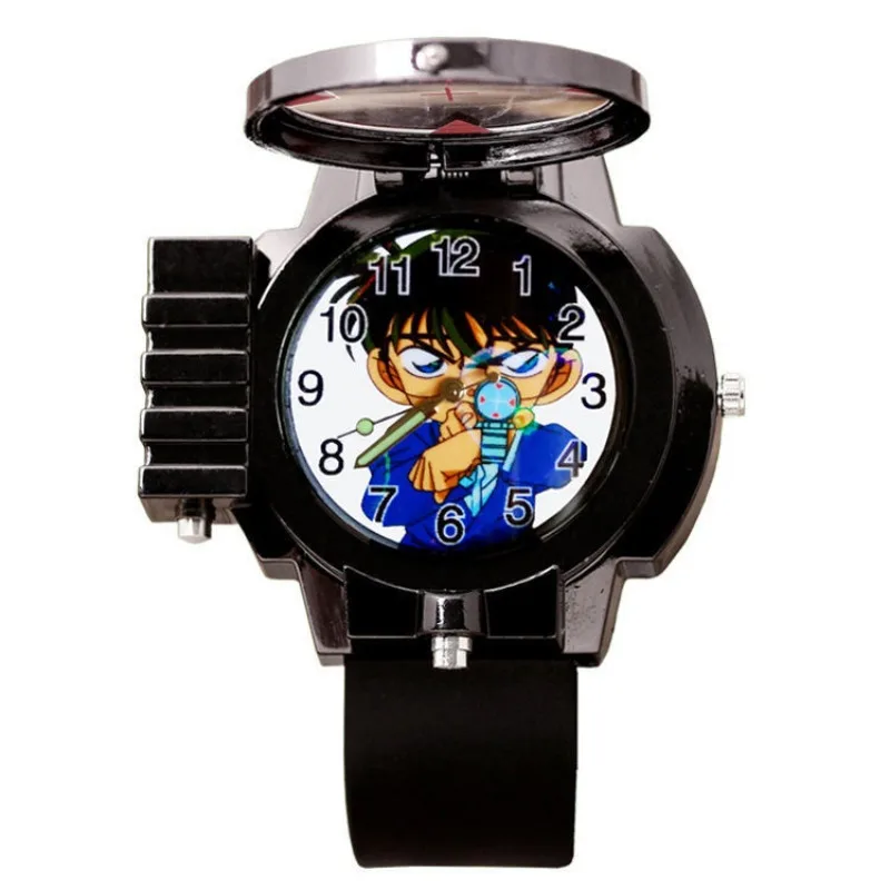 Detective Conan Anime Peripheral Quartz Watches Can Launch LED Light Tag Detective Watch Kids Toys Gift