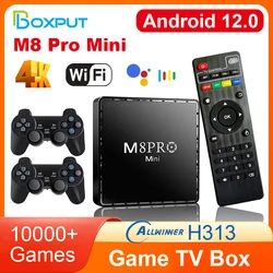 M8 Pro Mini Game TV Box 4K HD 10000 Retro Games H313  Android 12 WiFi Video Game Console Dual System Media Player With Joystick