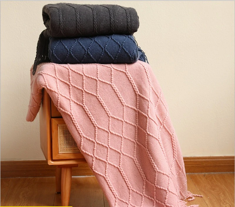 

Knitted Sofa Cover Blanket Tail Bed Blankets Sofa Throw Blanket Nordic Yarn Blankets Winter Office Nap Blankets