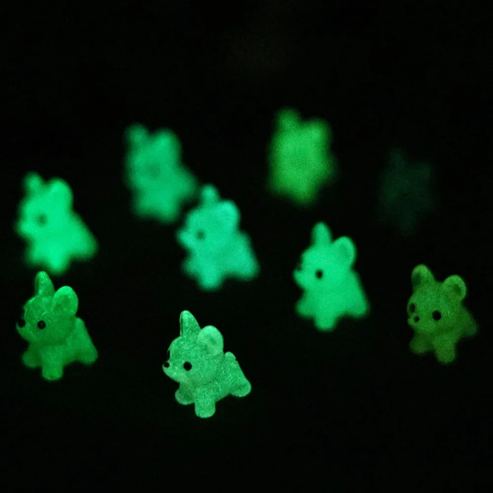 Mini cane fluorescente fai-da-te che si illumina al buio, micro ornamenti paesaggistici, accessori decorativi per figurine di cani in miniatura