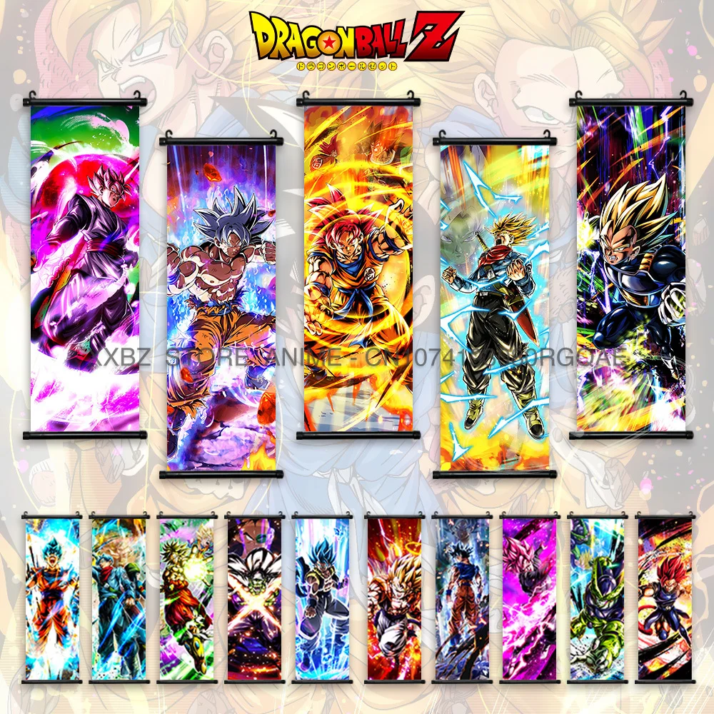 Dragon Ball Z Scroll Picture Saiyan Home Decoration Painting Kakarot Anime Goku Wall Art Hot Blooded Cartoon Gohan Canvas Poster