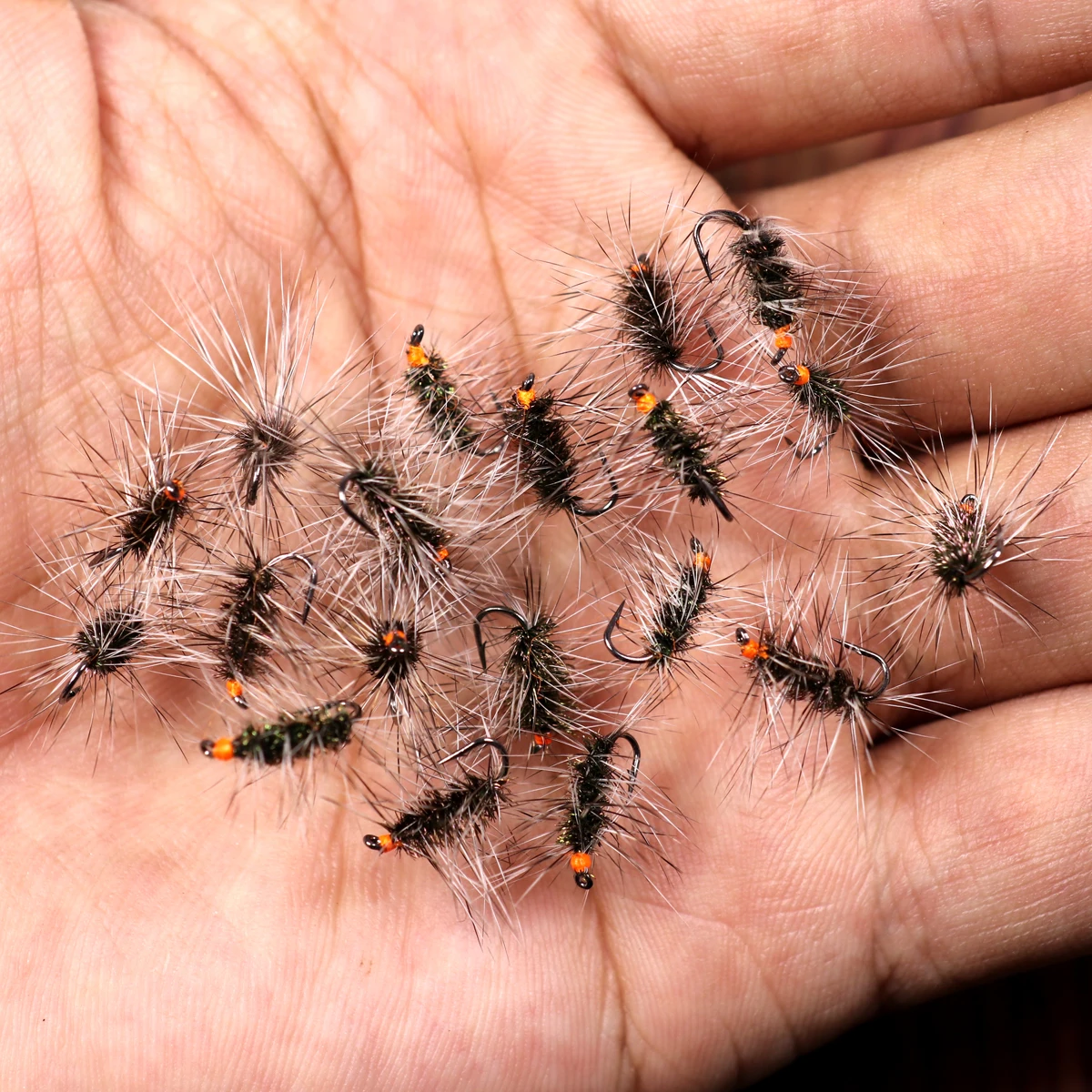 6PCS Griffith's Gnat  Dry Fly Small Size Trout Grayling Fly Fishing Lures Peacock Herl Body Grizzle Hackle #14-#20