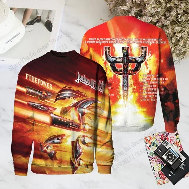 

Hot-selling 3d long-sleeved T-shirts for both men and women by rock bands, fashionable round-neck casual oversized men's T-shirt