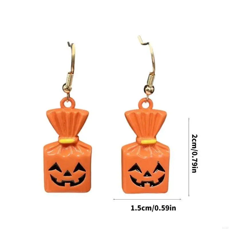 مضرب كرتون مضحك وأقراط اليقطين لحفلات الأزياء وارتداء اليومية E0BF