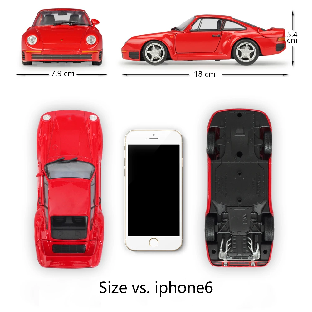 Simulator Welly Diecast Model Car 1:24 Scale Porsche 959 Classic Sports Car Metal Alloy Race Toy Car For Boy Gift Collection