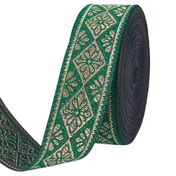 10 Yards Vintage Jacquard Ribbon 1 Inch Emobridered Woven Ribbon Geometric Trim Fringe Boho Fabric Sewing Ribbon Decor Trim