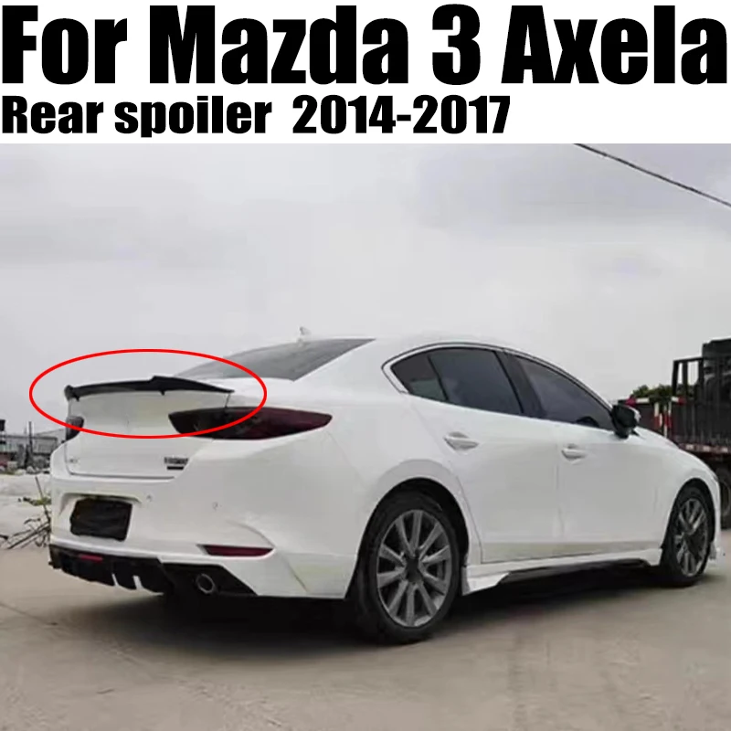 

ABS Plastic Unpainted Primer Color Rear Trunk Wing Spoiler Car Accessories For Mazda 3 Axela Sedan 4Doors 2014 2015 2016 2017