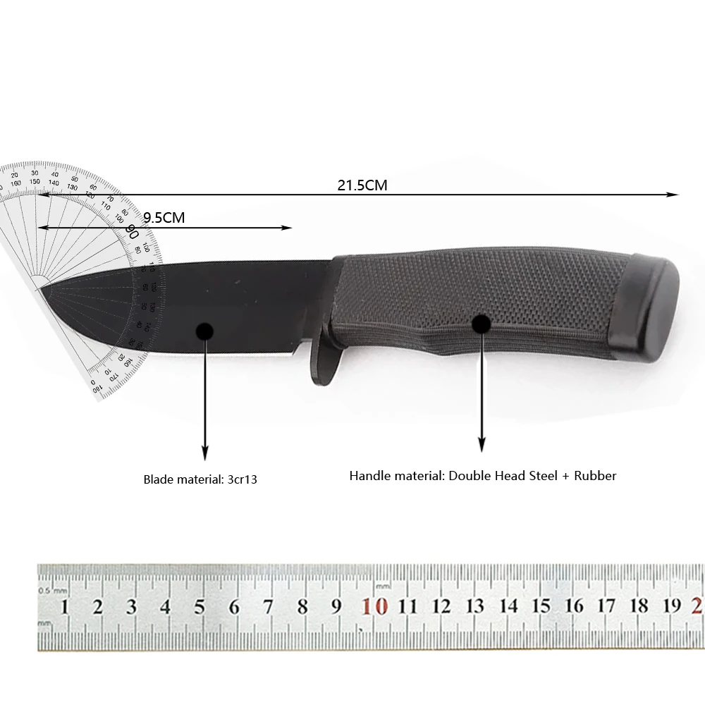 2025 جديد في الهواء الطلق التكتيكية الثابتة 440C شفرة فولاذية المطاط مقبض التخييم الصيد بقاء أدوات مستقيمة مع غمد النايلون