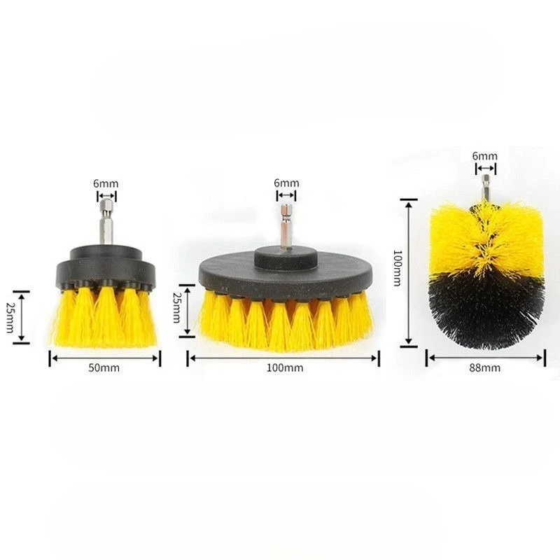 Elektrische Schrubberbürste, Bohrbürsten-Set, Schrubberbürste für Bohrmaschinen, für Teppich, Glas, Autoreifen, Nylonbürsten 2/3,5/4/5 Zoll – Detail 4