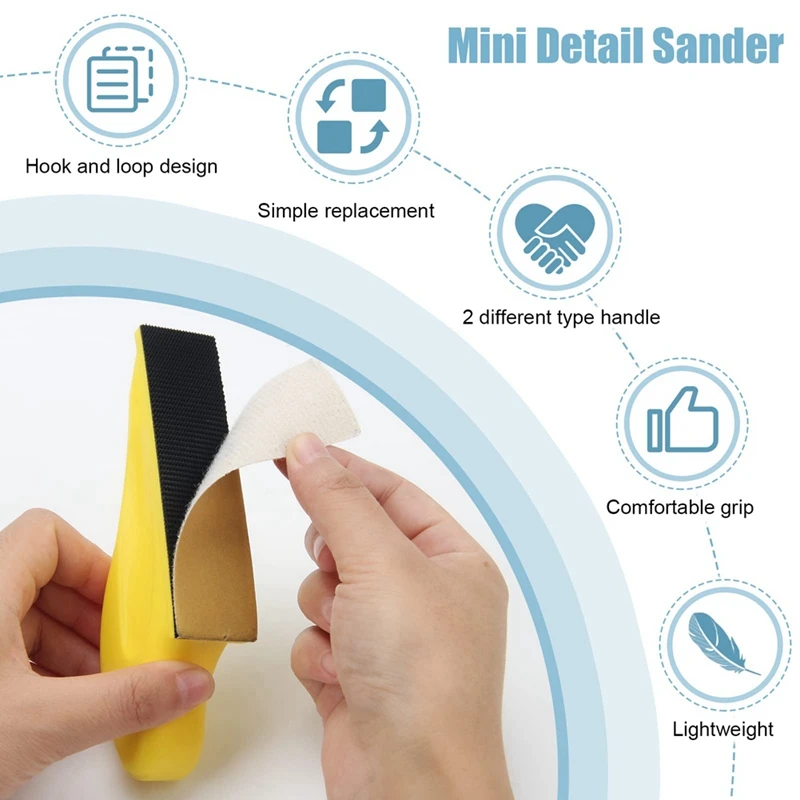 New Detail Sander And Sandpaper Set, Mini Sander For Detail Work Finger Sander For Crafts Mini Sander For Small Projects