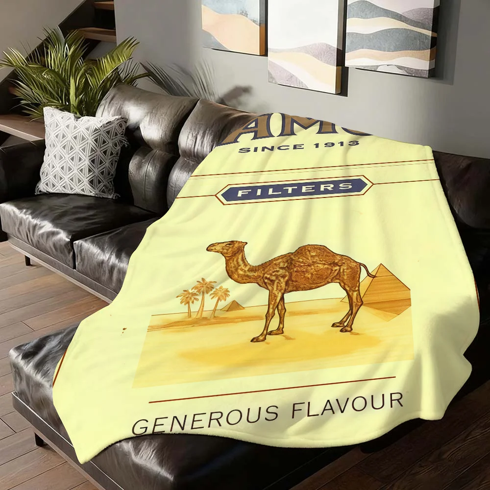 Funny print Camel cigarettes Blanket For Sofa Office Bed Plane Travel Sleep Read Relax Camping Soft And Warm
