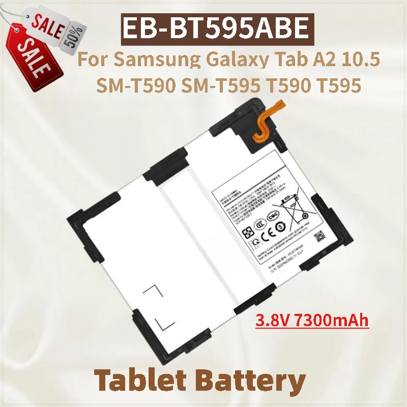 

Tablet Battery EB-BT595ABE 3.8V 7300mAh For Samsung Galaxy Tab A2 10.5 SM-T590 T595 T590 T595 Brand New High Quality