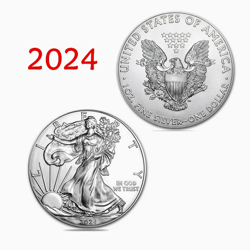 NEW 2024 USA Queen Morgan 1 OZ Liberty Eagle Coin Gold Silver Coins Collectibles Coin Medal Album Coins Christmas Gifts monedas