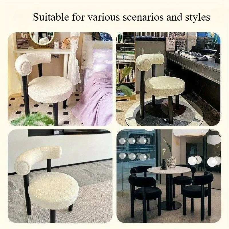 Simple Vanity Stool with Storage Cream Modern Designer Makeup Chair for Girls Bedroom Home Dining Chair238